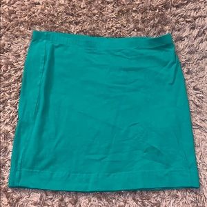 Green mini skirt